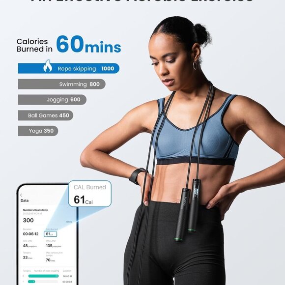 Cordless Jump Rope, Weighted Jump Rope with Counter - Picture 7 of 7